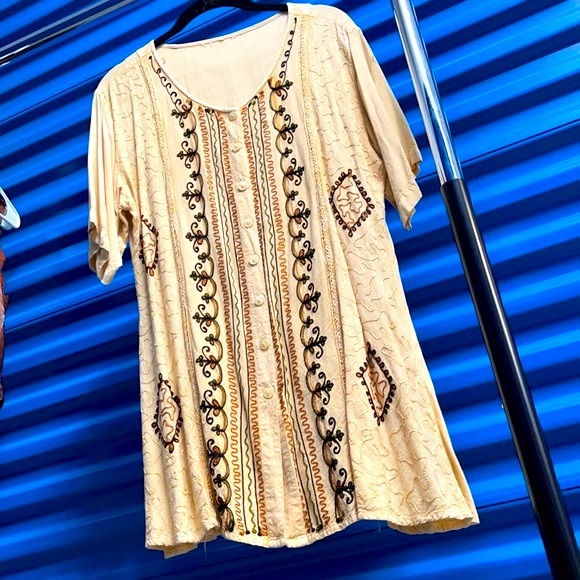 VINTAGE Inuit Patterns & Artwork, XLong, Adjustable Button up (cinch for dress) - Picture 9 of 9